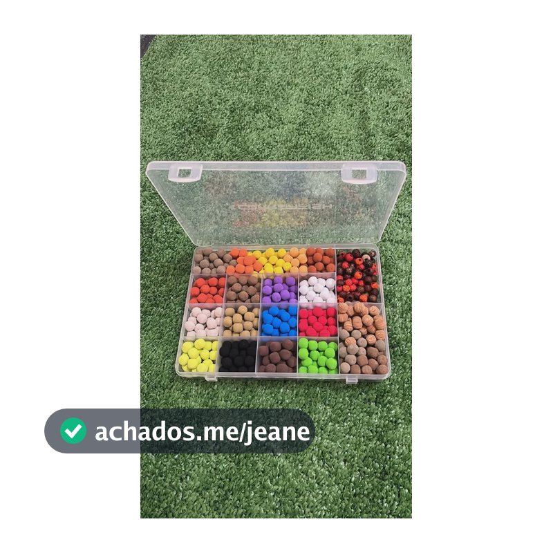 500 Evas Boleados 50 Miçangas + Estojo Organizador Diversos