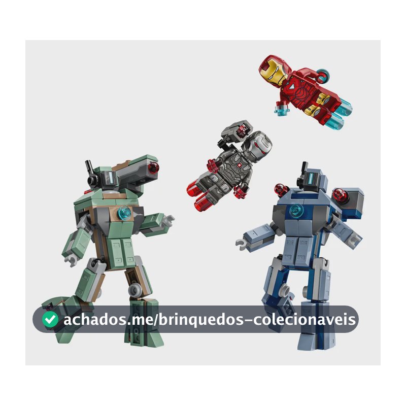 Blocos de montar Iron Man e Máquina de Guerra contra Drones Hammer 76320 com 204 peças Lego