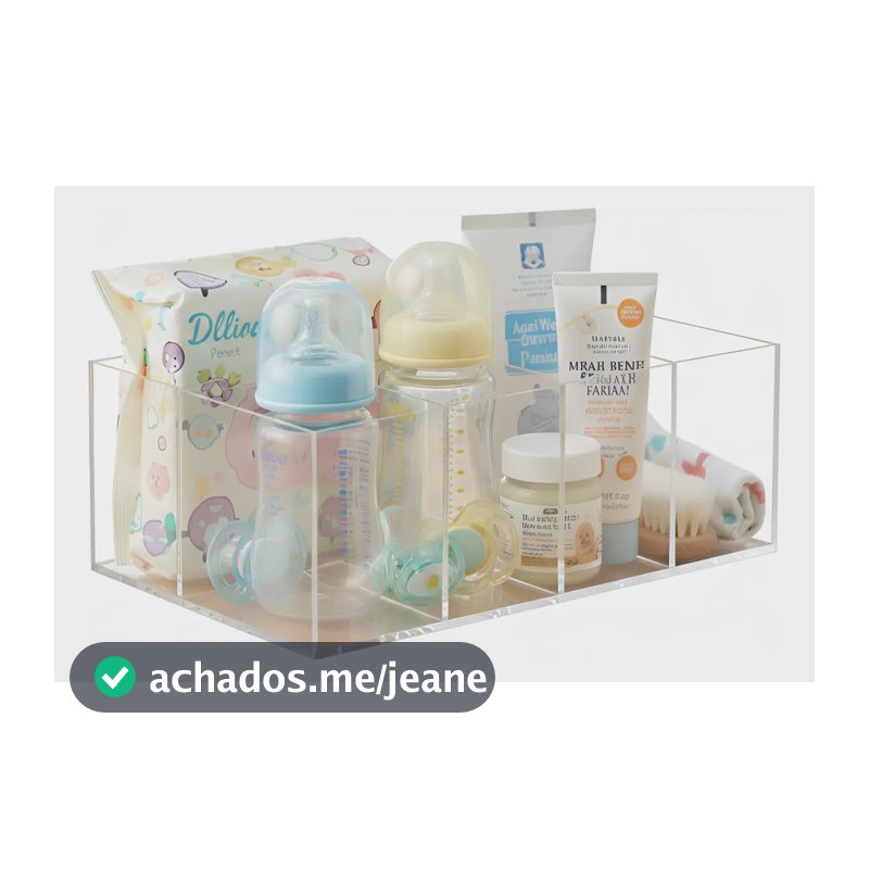 Organizador Porta Fraldas Lenço Umedecido E Pomada Acrilico Transparente