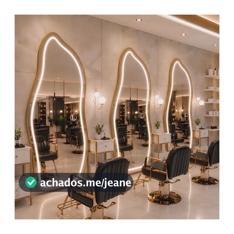 Espelho Corpo Inteiro Orgânico 170cm Diversos Modelos Led Magnus 170x70 Jateado Bronze