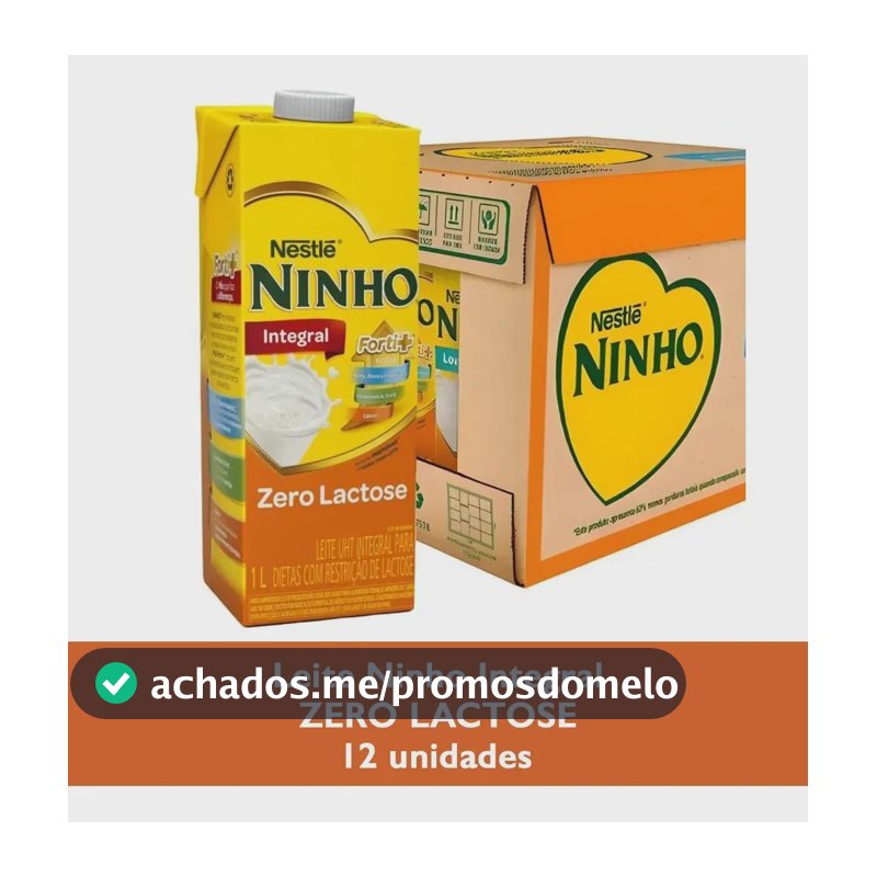 Leite Uht Integral Ninho Zero Lactose Vit. 1l 12un