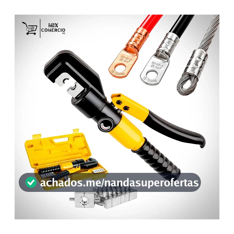 Alicate Hidráulico para Crimpagem de Terminais 4 mm a 70 mm Com Maleta e Matrizes