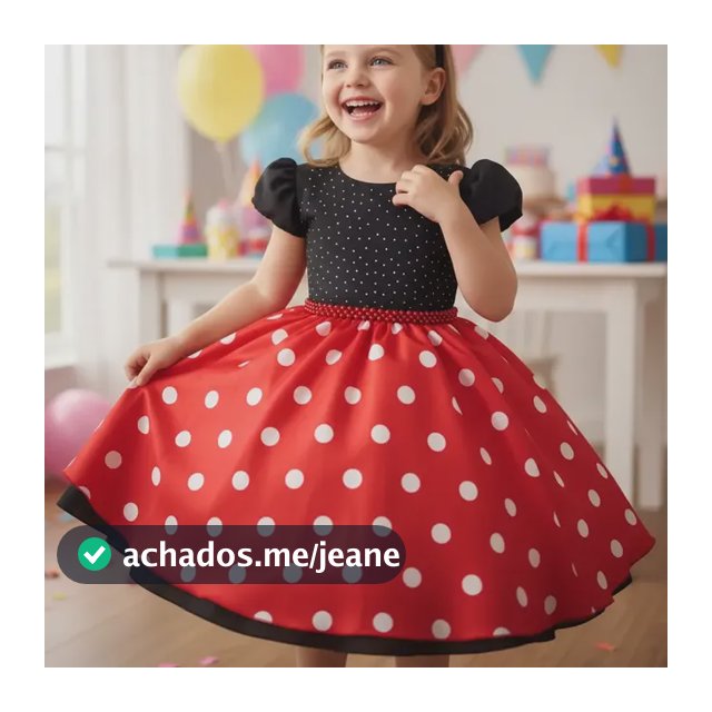 Fantasia Vestido Infantil Minnie Vermelha E Tiara De Brinde