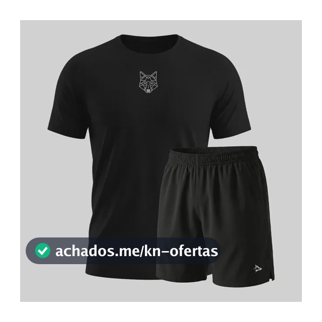Kit Bermuda Lobo+camiseta Lobo Dry Fitness Academia Alpha