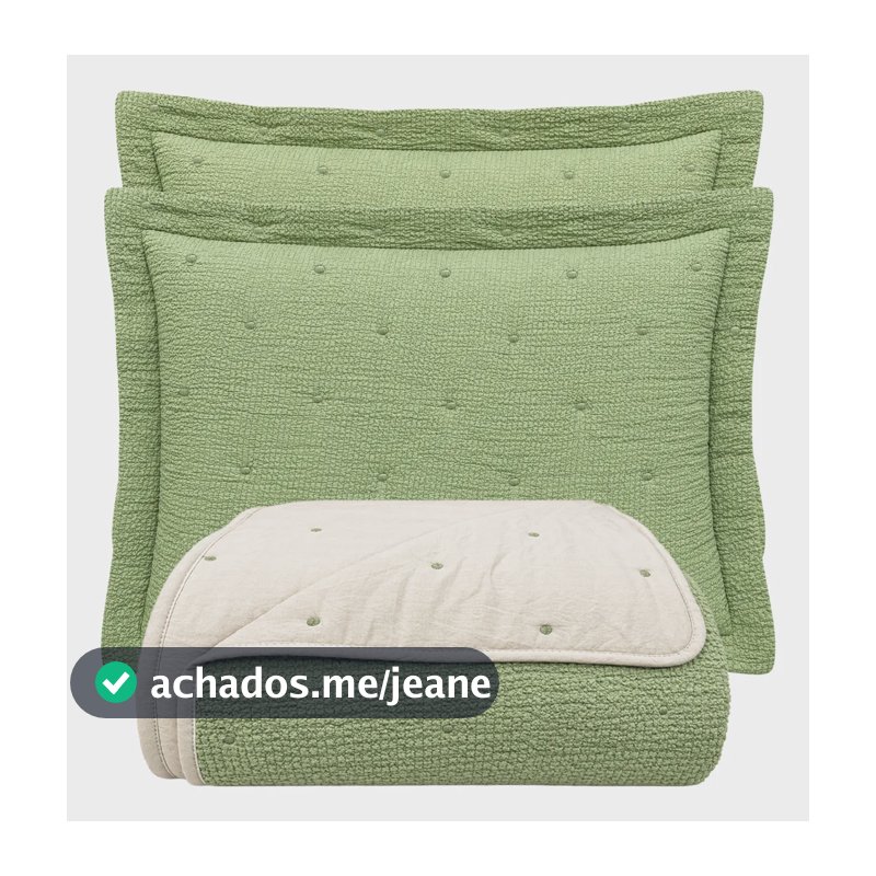 Cobre Leito King 3 Pçs Percal 300 Fios Dupla Face Clássico Pistache Clássico