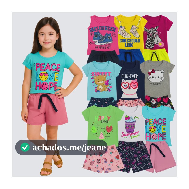 Conjunto Infantil Menina com 10 Peças, de Roupa para Meninas de 2 Anos