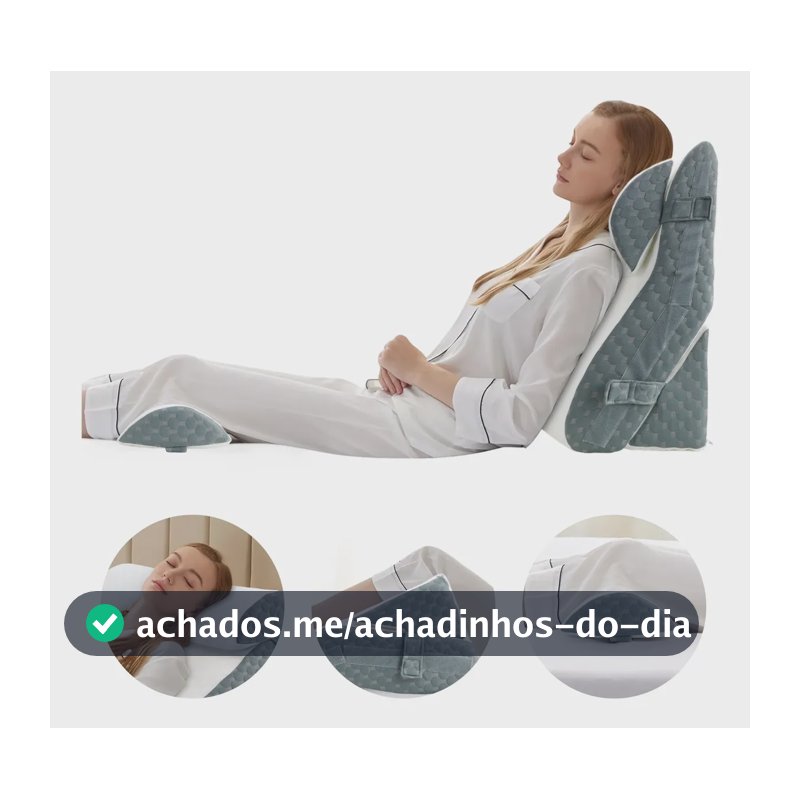 Travesseiros Cunha Anti Refluxo Encosto Pós Operatório 4pcs Cinza-escuro