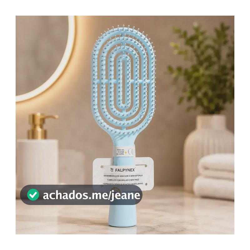 Escova De Cabelo  Anti Frizz Vazada | Desembaraça | Pente Azul Celeste