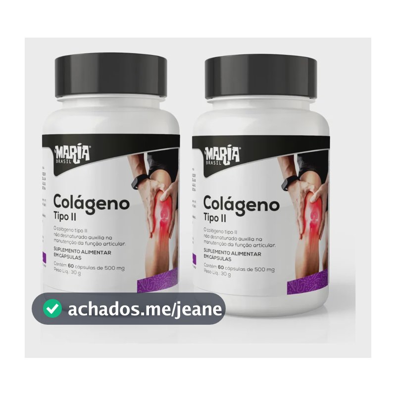 Kit Com 2 Potes De Colágeno Tipo 2 40mg Com 60 Cápsulas Sem sabor NatuYou