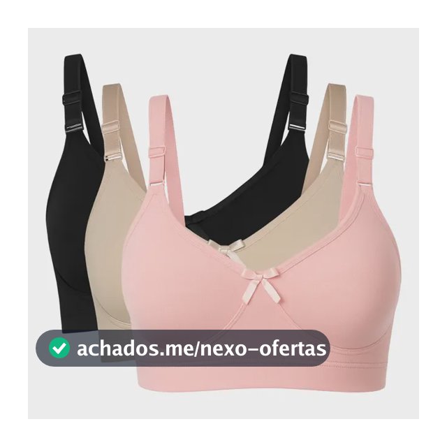 Kit Com 3 Sutiãs Em Microfibra Dupla - Sem Aro - Sem Bojo