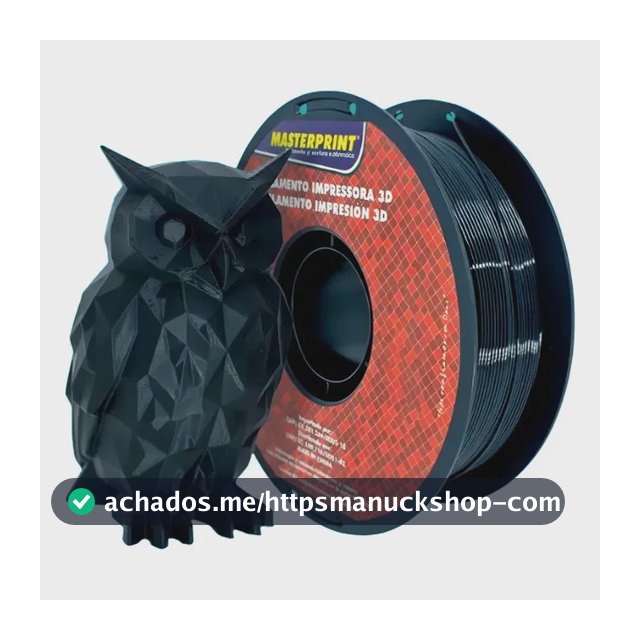 Filamento Masterprint Petg 3d Cor Preto 1.75mm 1kg Original