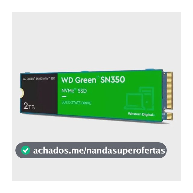 Ssd 2tb M.2 2280 Nvme Pcie Gen3 Western Digital WD Green SN350 Wds200t3g0c Velocidade De Leitura Até 3200mb/s Cor Verde Disco Sólido Interno