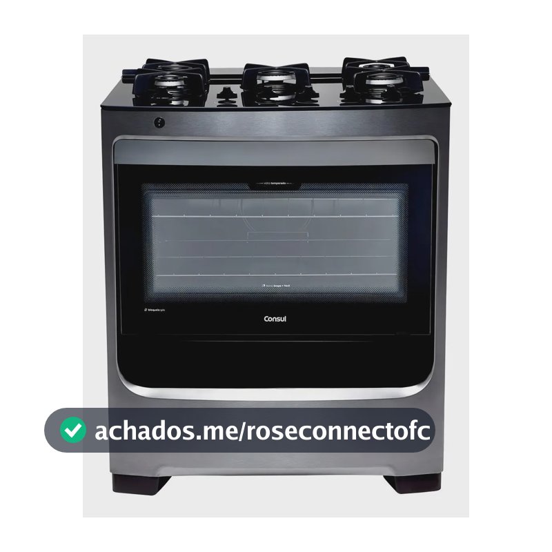 Fogão Consul 5 Bocas Cor Inox Com Mesa De Vidro E Grade De F 110v/220v