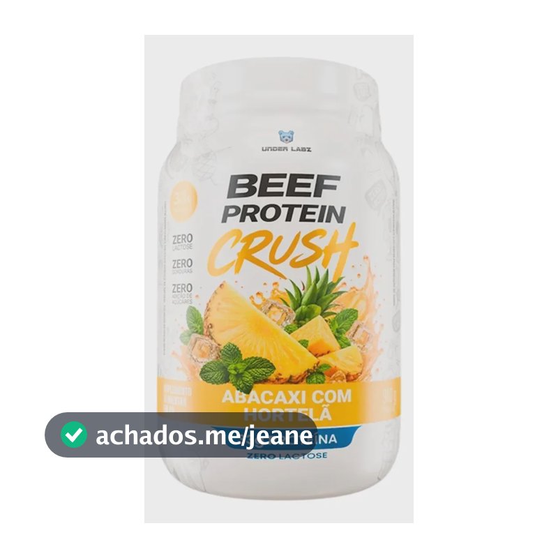 Beef Protein Crush Under Labz Whey Isolado Hidrolisada Carne Abacaxi Com Hortelã 910g