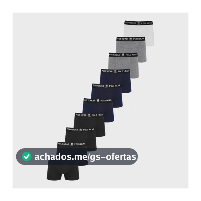 Kit 10 Cuecas Algodão Polo Wear Sortido