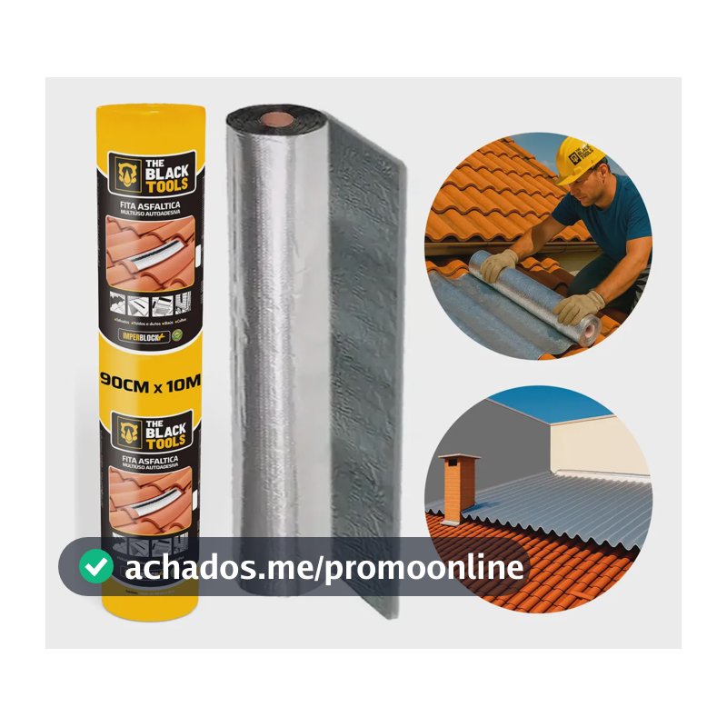 Manta Asfáltica Auto Adesiva Aluminizada - 90cm X 10m