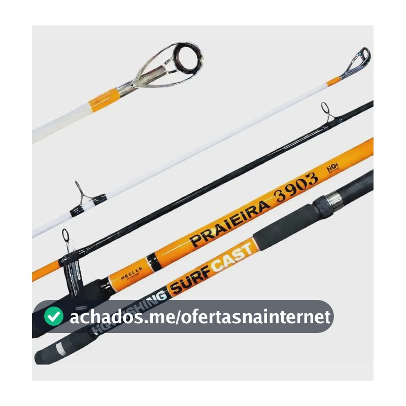 Vara Molinete Pesca Praia Costão Praieira Surf 3,90m 50lbs Laranja