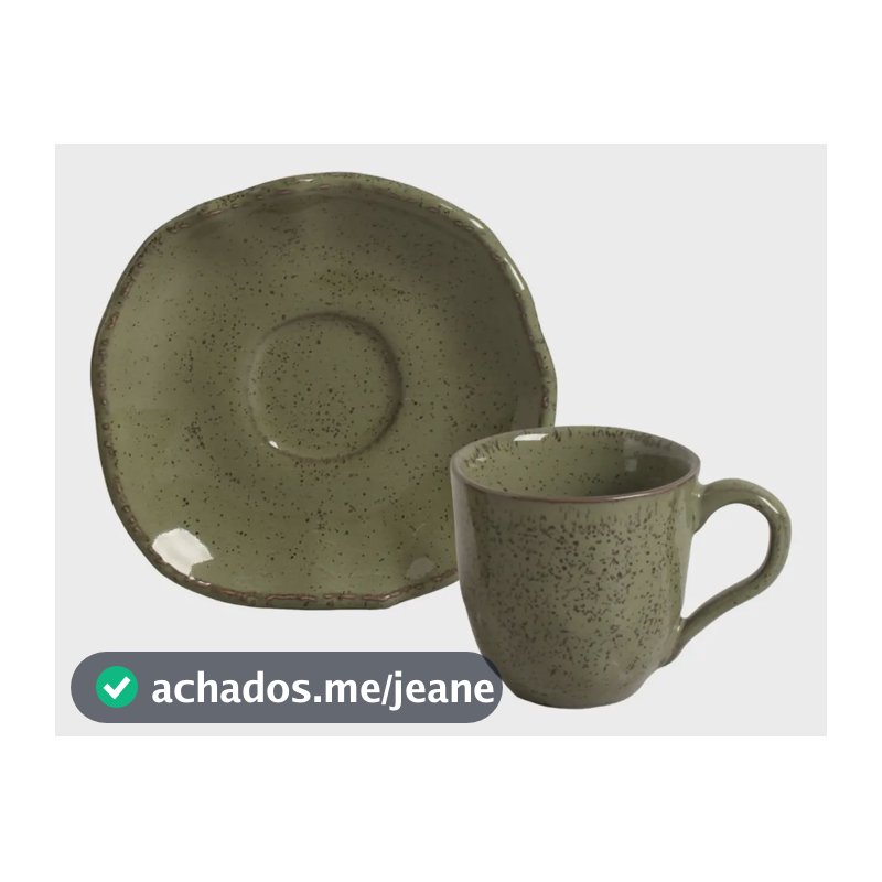 Jogo C/ 6 Xícaras De Chá C/ 6 Pires Bio Jade 170ml