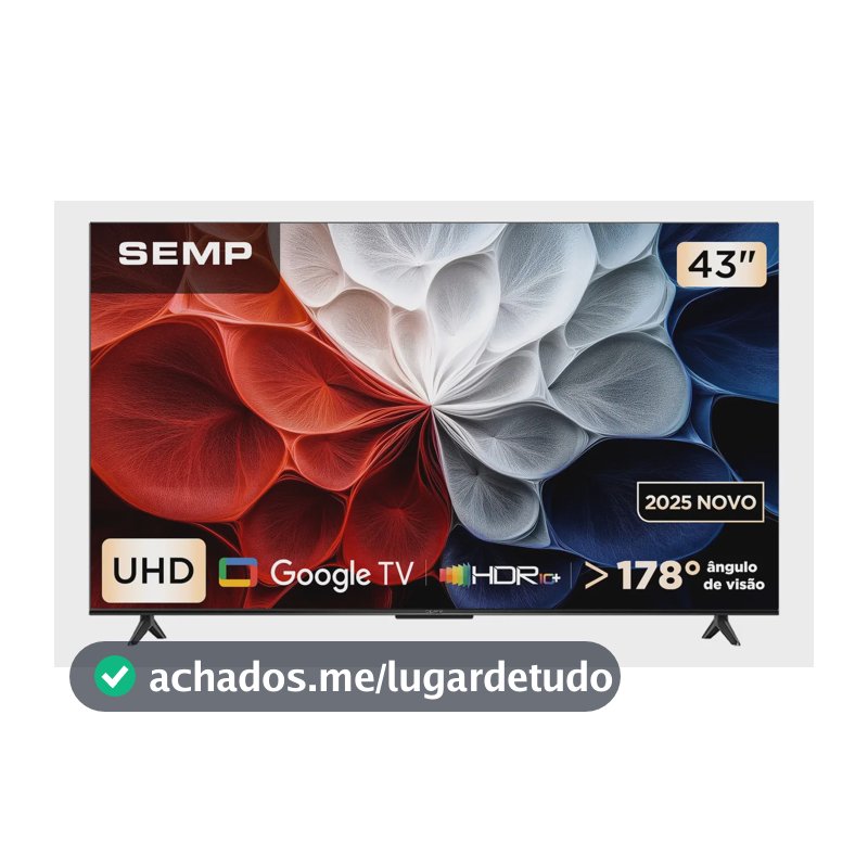 Smart Tv Semp 43 Polegadas Led Hva 4k S62 Wifi Bluetooth Google Tv 3 Hdmi Hdr10+ Dolby Audio 43s62