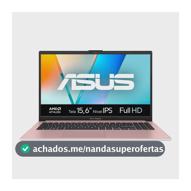 Notebook ASUS Vivobook Go 15, Athlon Silver 10, 8GB RAM, 128GB SSD, Windows 11 Home, Tela 15,6" FHD nível IPS, Rose Pink - E1504FA-BQ5316WS