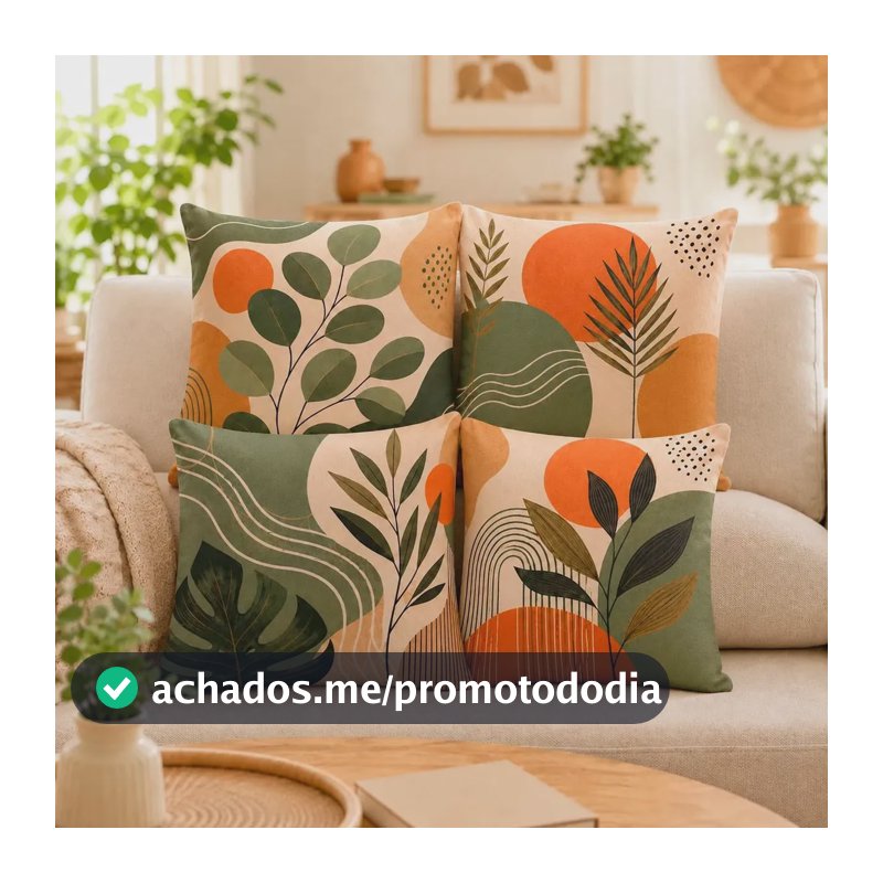 Kit 4 Capas De Almofada 40x40 Moderna Floral Sala De Estar Floral Moderna