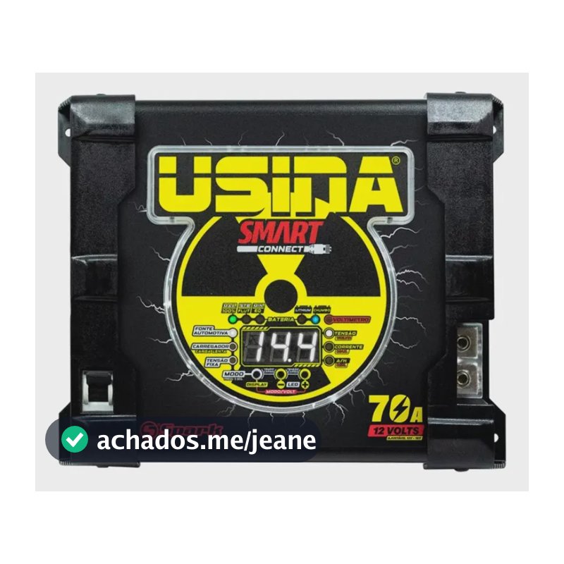 Fonte E Carregador Usina Smart Connect 70a Bivolt Automático Cor Preto