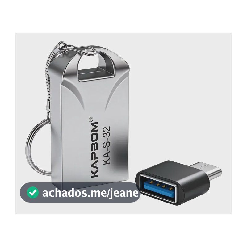 Pen Drive 32gb Kapbom  Som Carro Celular + Adaptador Otg Prata