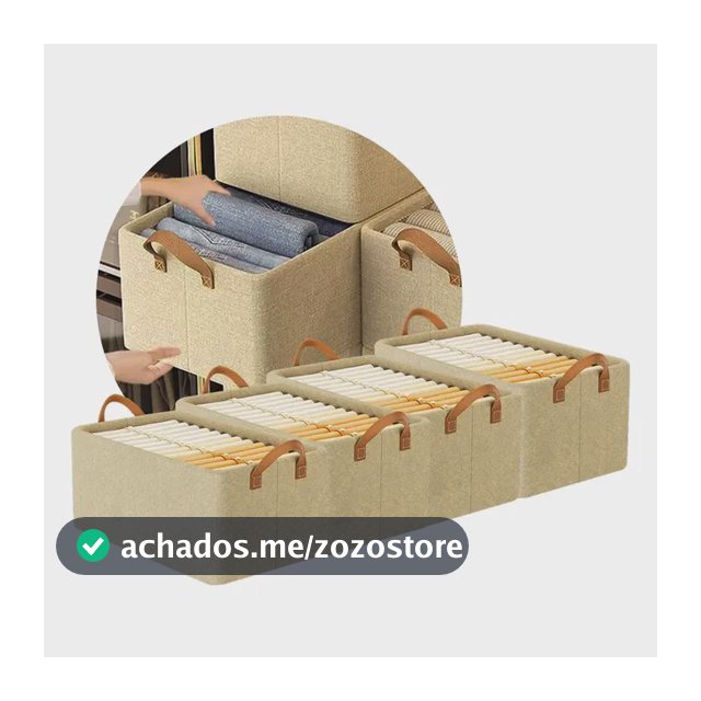 Kit4 Cestos Caixas Dobravel Organizadoras De Guarda Roupas