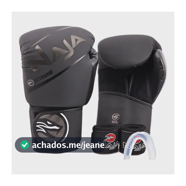 Luva Muay Thai Boxe Naja Extreme Bucal + Bandagem E Bolsa