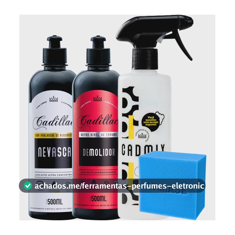 Kit Cadillac Pulverizador 2 Em 1 Shampoo Nevasca Demolidor