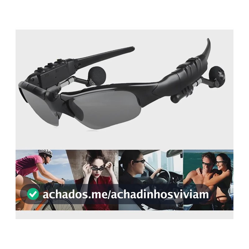 Óculos De Sol Com Fone De Ouvido Bluetooth Para Ciclistas Preto&estojo Para Óculos