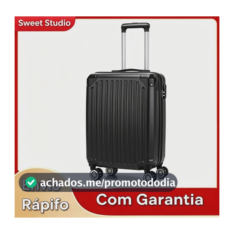 Mala de Bordo Rígida Sweet Studio em ABS com Rodas 360° para Viagem