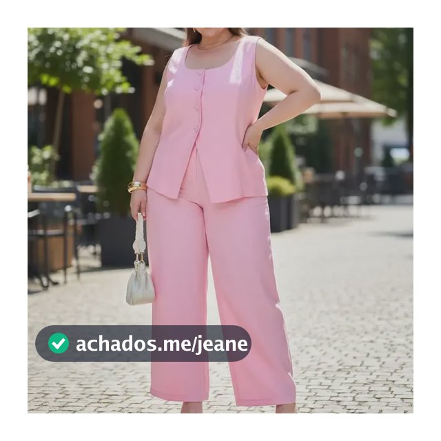 Conjunto Pluz Size De Colete E Calça No Alfaitaria