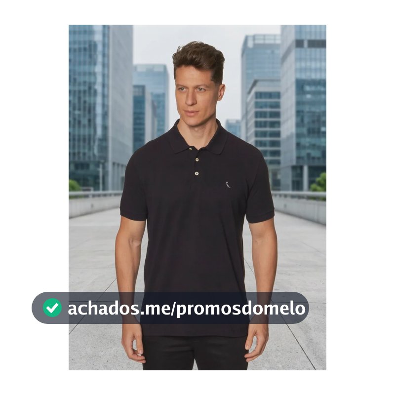 Camisa Reserva Masculino Polo Regular Essence Preto Liso G