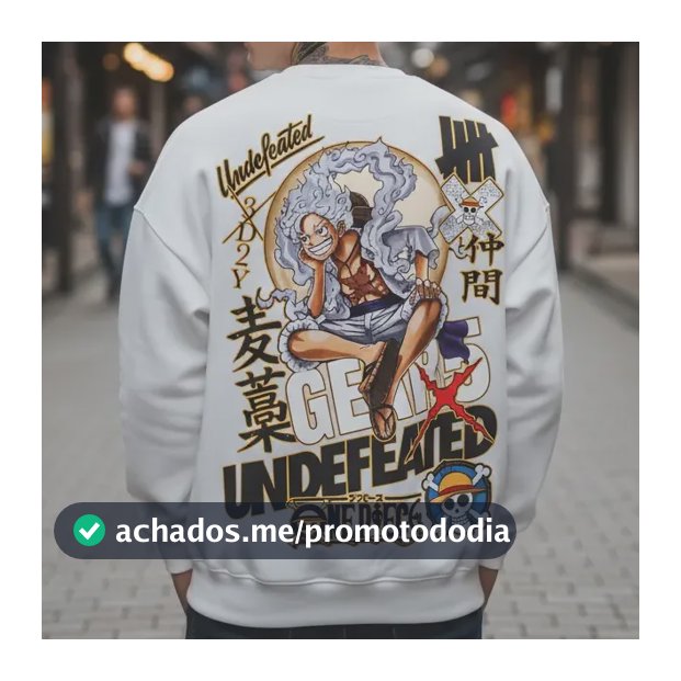 Moletom One Piece Luffy Gear 5 Anime Gola Careca Undefeated