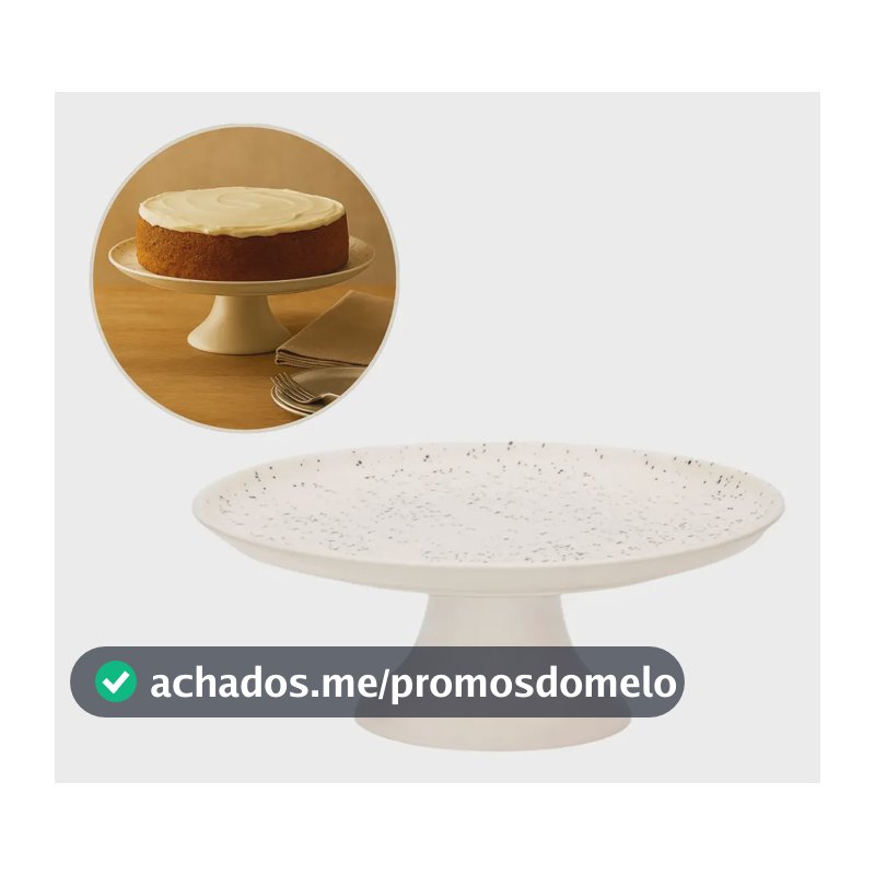 Prato Para Bolo Boleira De Cerâmica Com Pé Chuvisco Oxford