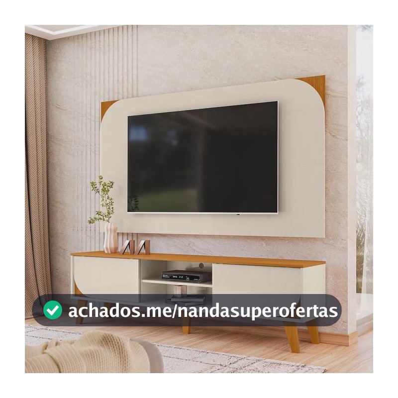 Rack Com Painel Para Tv 65 Polegadas Duna Cinamomo/off White