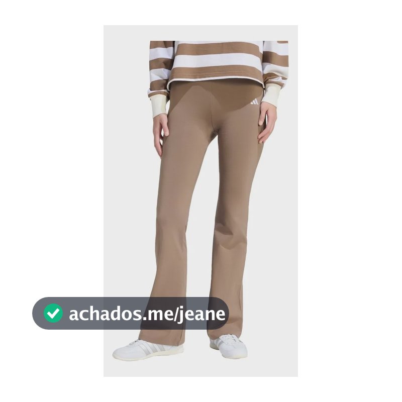 Calça Legging Flare Essentials Com Logo Pequeno adidas Bege G