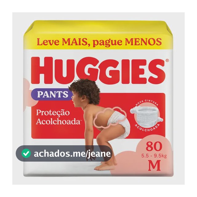 Huggies Fralda Pants Roupinha Proteção Acolchoada M - 80 Un