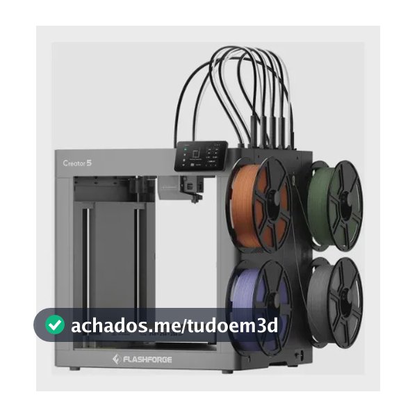 Impressora 3d Flashforge Creator 5 Multicolor Com 4 Bicos Cinza-escuro