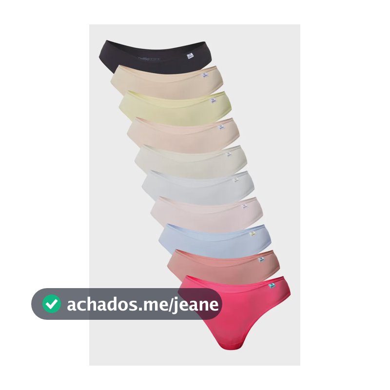 Kit 10 Calcinhas Femininas Biquíni Microfibra Delrio Lisas Pink, Algodão Doce, Azul, Branco, Vanila, Preto, Pessego, Areia, Rosa, Nature Liso P