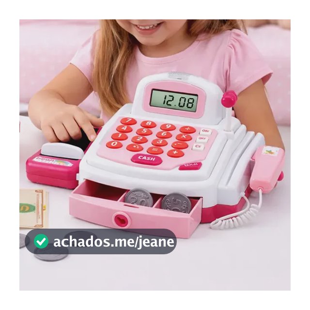 Caixa Registradora De Brinquedo Som Luz Mini Mercadinho Rosa