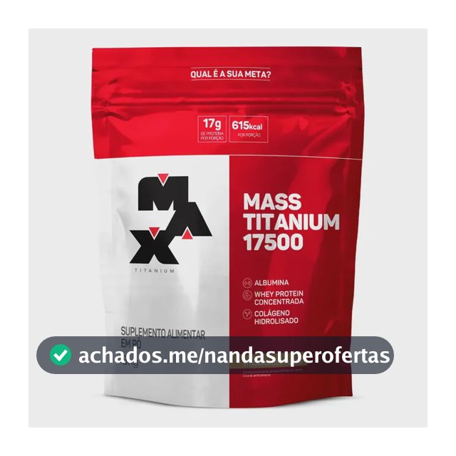 Hipercalórico Mass Titanium 17500 3kg - Max Titanium Sabor Vitamina de frutas