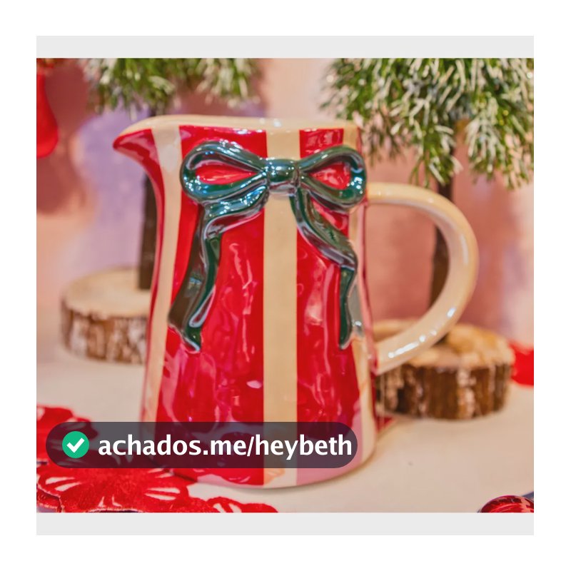 Jarra Laço De Natal Cerâmica Tuut Branco