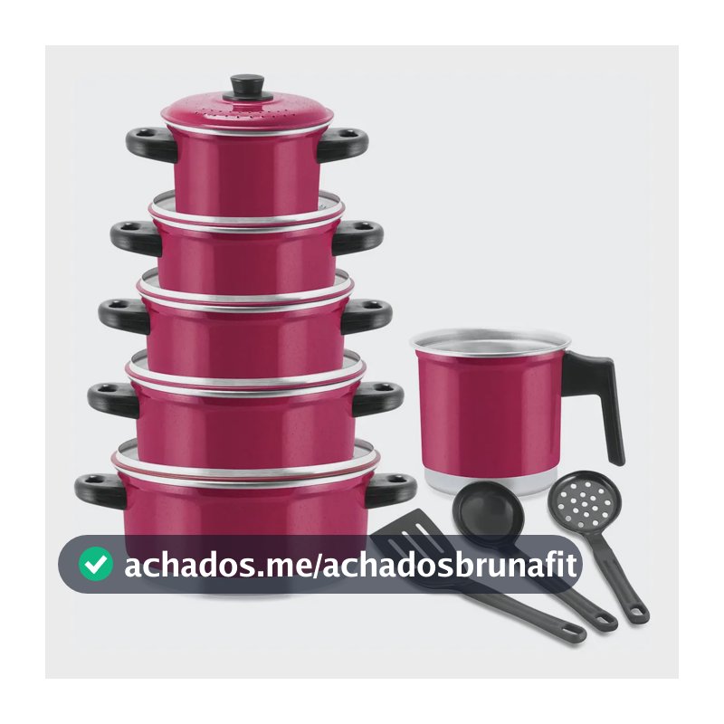 Jogo De Panela Caçarola + Caneco(leiteira) Kit 9 Peças Cor Rosa-chiclete