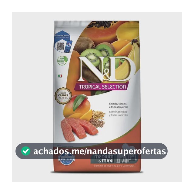 Ração N&d Tropical Cães Adultos Médio E Grande Salmão 10,1kg