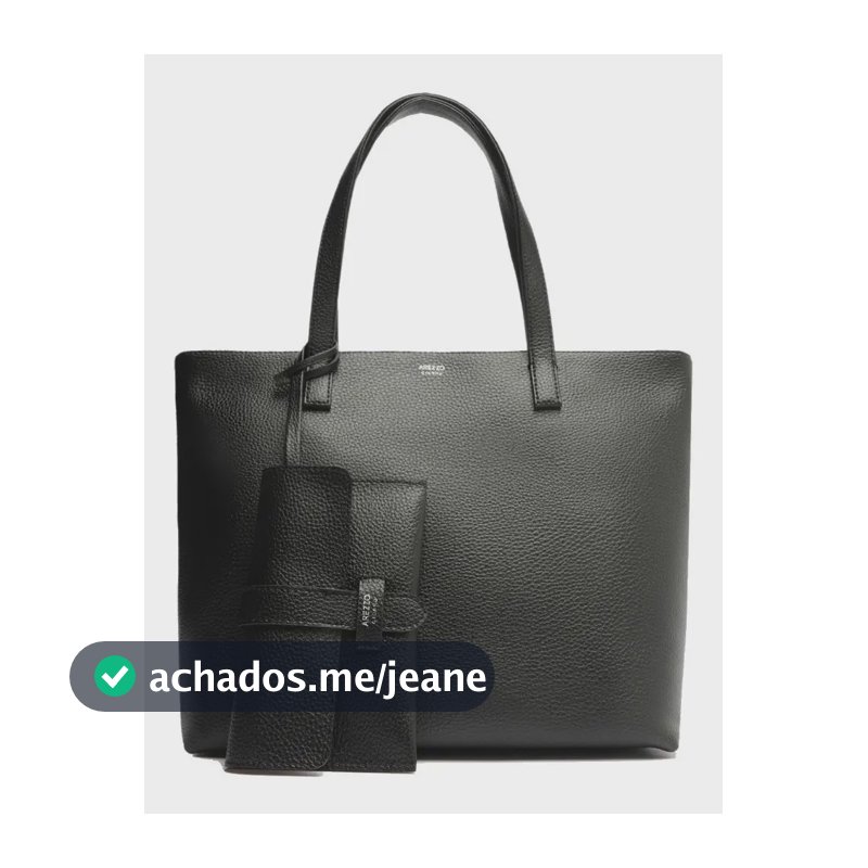 Bolsa Arezzo Shopping Tamanho Grande Lisa Com Carteira Cor Preto
