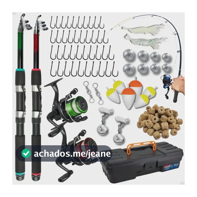 Kit de Pesca Pescamping com 2 Varas Telescópicas e 2 Molinetes, Maleta Completa para Pescaria