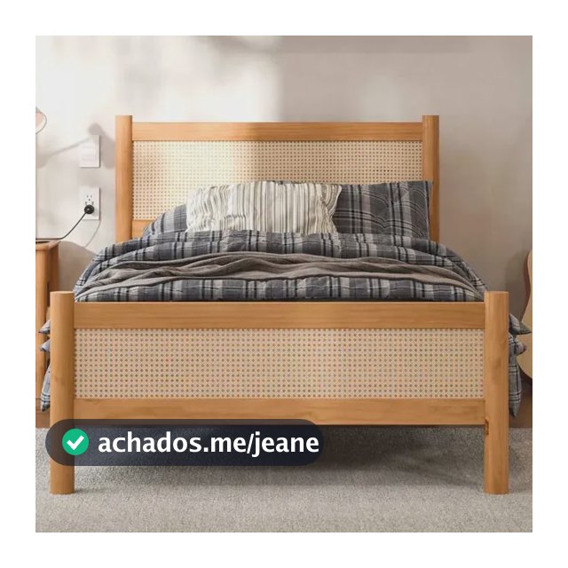 Cama Solteiro Adulto Rattan Madeira 90x190 Cm Estrado Cefira Freiijó Freijo