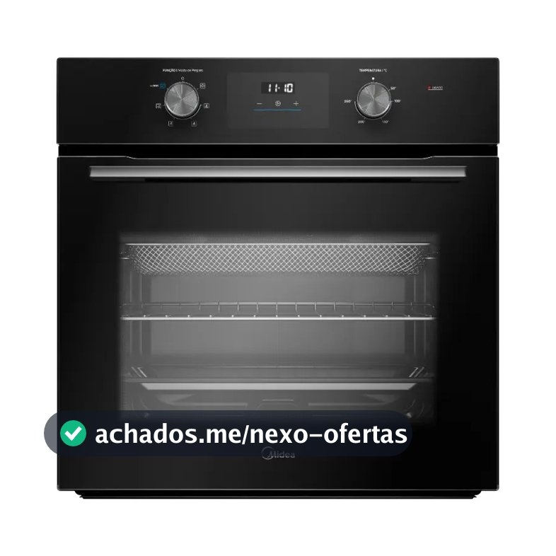 Forno Elétrico De Embutir 68l Digital Com Air Fryer Midea Preto